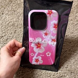 IPHONE 15 pro Pink Floral blunt Phone Case